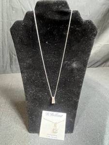 lot 83 image: Brilliant Sterling Silver Cubic Zirconia Pendant Necklace