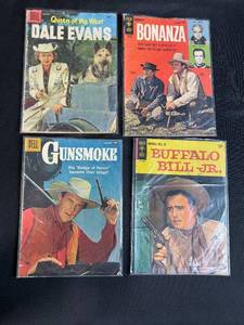 lot 166 image: Set of 4 Vintage Western TV Comic Books Dell and Gold Key