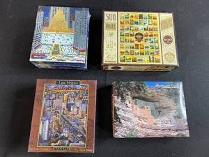 lot 188 image: Collection of 4 Travel and Landmark Jigsaw Puzzles 500 Pieces Each
