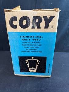 lot 197 image: Cory Stainless Steel Party Perc 9-30 Cup Coffee Percolator with Box