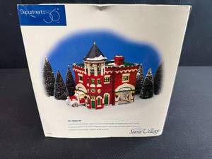 lot 199 image: Department 56 Snow Village Fire Station #3 Holiday Collectible