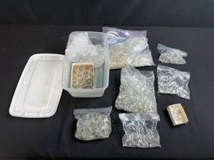 lot 212 image: Large Collection of Vintage Chandelier Crystal Prisms and Glass Drops