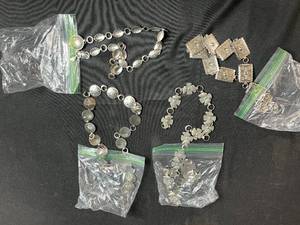 lot 230 image: Collection of 4 Silver Tone Western Concho Belts Assorted Designs