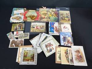 lot 245 image: Collection of Vintage Postcards and Greeting Cards Assorted Designs