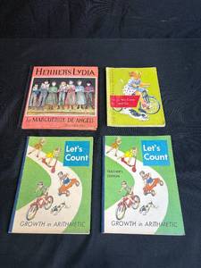 lot 265 image: Collection of 4 Vintage Childrens Books Including Growth in Arithmetic and Henners Lydia