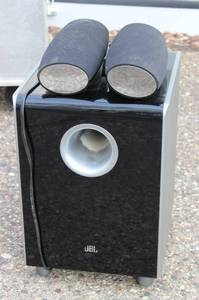 lot 24 image: JBL CS100SUB, Subwoofer And 2 JBL 6100 SAT Cinema Sound Speakers