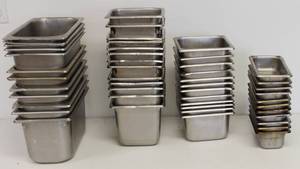 lot 57 image: Stainless Steel Commercial Containers For Prep Tables & Fridges. Approx. 45 Pan