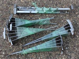 lot 62 image: 6  Ball Waterfall for Slatwall - 16 Long, Chrome,  Hang shirts, sweatshirts and jackets. Lot Of 20 Slatwall,