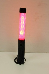 lot 65 image: Bright LED Safety Traffic Baton Flashlight Stick With Self Whistle, Front Light & Magnetic Base. New In Box