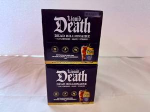 lot 6 image: SSS. 2x6pk Liquid Death Dead Billionare