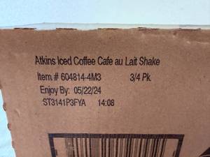 lot 7 image: SSS. 34pks Atkina Iced Coffee Caf� au Lait Shake-52024