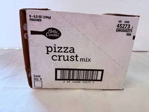 lot 10 image: SSS. 9x  6.5oz Pouches Betty Crocker Pizza Crust