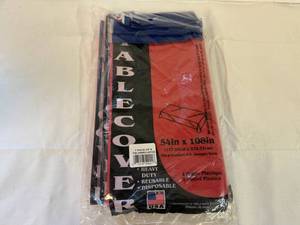 lot 22 image: SSS. 1 pack of 6 54x108 Heavy Duty Reusable Disposable Tablecloths