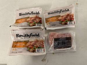 lot 81 image: L. 4x 16oz Smithfield Thinly Sliced Honey Ham