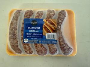lot 282 image: C. 4x 1lb 3oz Bratwurst Orginal
