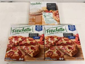 lot 291 image: B. 3x Freschetta Rising Crust Pepperoni Pizza