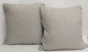 lot 301 image: Beige Textured Throw Pillows - 2-Pack