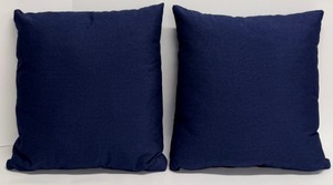 lot 310 image: Navy Blue Throw Pillows - Fiberfill Pair