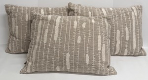 lot 314 image: YKK Zipper Pillows - TaupeGray - Set of 3