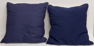 lot 316 image: Villa Brand Home Navy Blue &amp Beige Throw Pillows - 2 Pack