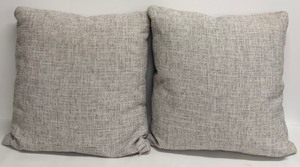 lot 332 image: Throw Duck FeatherDown Pillows - Gray Textured Woven - 2-Pack with Dunlap Zippers