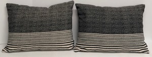 lot 336 image: Creative Co-Op Black Cotton-Blend Lumbar Pillow (Lot of 2)