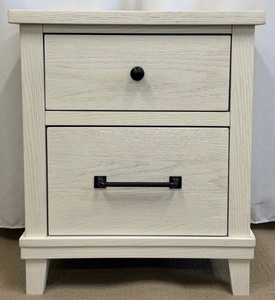 lot 7 image: Legacy White 2-Drawer Night Stand with Builtin Charging Station
