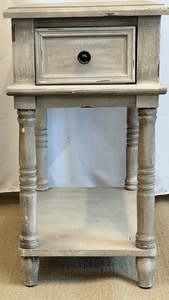 lot 17 image: Crestview Collection Distressed Gray Wood End Table  Nightstand