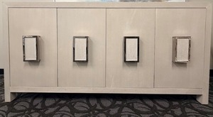 lot 23 image: Elk Home White 4-Drawer Console Cabinet with Shelf