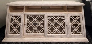 lot 24 image: Rustic Whitewashed Console Cabinet - Imported by ELK GROUP INTERNATIONAL