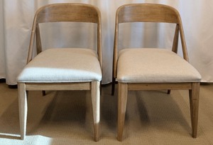 lot 26 image: Danish Oak Dining Chairs - Pair, Mid-Century Modern (Matches Lot 25)
