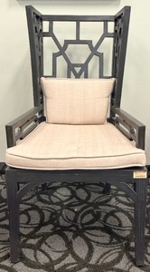 lot 53 image: Elk Home Manor Wing Chair - Graystone on Mahogany
