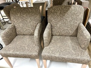 lot 156A image: Pair of Armchairs - Leaf-patterned Upholstery #1