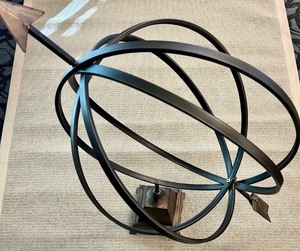 lot 437 image: Vintage Metal Armillary Sphere with Arrow Accent