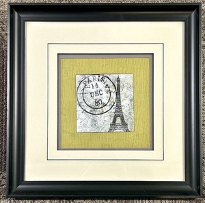 lot 213 image: Paris Eiffel Tower Framed Wall Art - Black Frame & Cream & Gray Mat