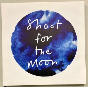 lot 221 image: Shoot for the Moon Canvas Art Print - Round Blue Abstract Wall Decor, Gallery Wrap