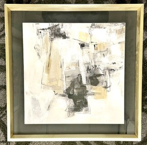 lot 225A image: Abstract Painting in Gold Frame - Neutral Tones Artwork - #1