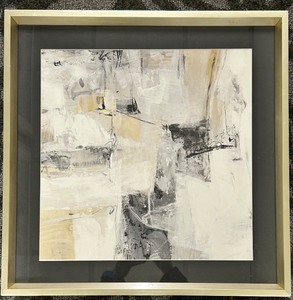 lot 225B image: Abstract Painting in Gold Frame - Neutral Tones Artwork - #2