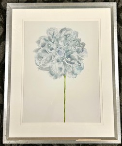 lot 237 image: Blue Hydrangea Floral Wall Art - Framed Print in Silver Frame