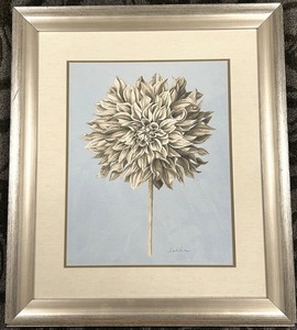 lot 238 image: Dahlia Floral Framed Print - Botanical Wall Decor