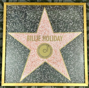 lot 250 image: Billie Holiday Walk of Fame Star Framed Display - Pink Terrazzo Star with Microphone Emblem