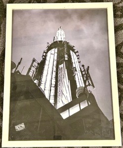 lot 269 image: Vintage Framed Black & White Photograph of Tall Tower with Illuminated Panels