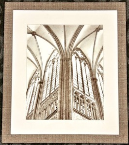 lot 352 image: Cathedral Interior Photograph - Framed Gothic Architecture Wall Art