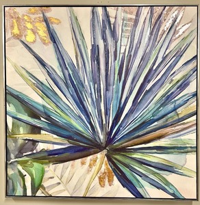 lot 361 image: Agave Leaf Canvas Painting - Botanical Artwork on Canvas