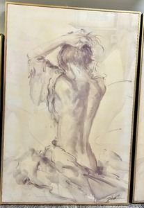 lot 381B image: Figure Study - Nude Back, Framed Art, Signed - #2