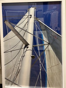 lot 383 image: Framed Sailboat Mast Rigging Photo Wall Art - Nautical Decor