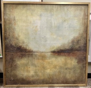 lot 385 image: Paula Blackwell Signed - Abstract Landscape Painting, Framed