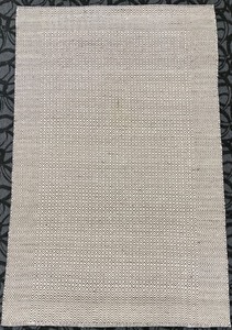 lot 100 image: Area Rug - Beige & Gray Geometric Diamond Pattern, Woven Loop Fiber Texture 60 x 94