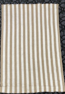 lot 101 image: Striped Woven Rug - Tan & White 61 x 90