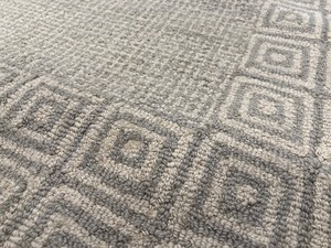 lot 102 image: Amer Rug - Grey Geometric Border Area Rug for Living Room, Modern Textured Design 5 x 8
